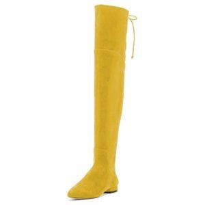 YDN Sexy Closed Toe Over The Knee Boots Lace Up